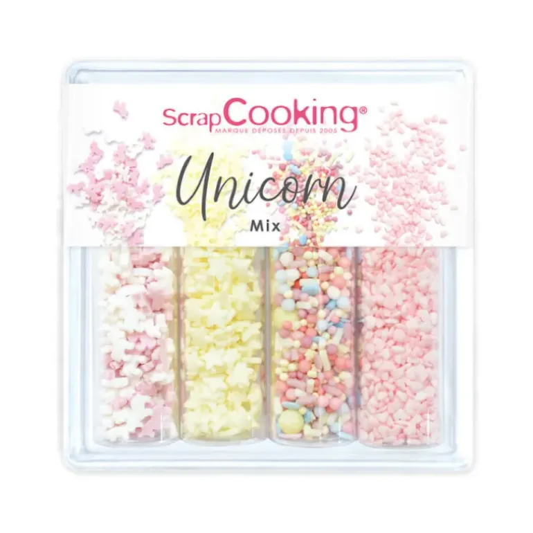 4 Décors en Sucre Unicorn Mix 60 g ScrapCooking