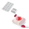 7 Moules Silicone Coussin et 1 Plaque 15 Cœurs Bombés SilikoMart Professional