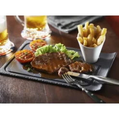 Assiette à Steak Ardoise 33 x 22 cm Basalt Revol