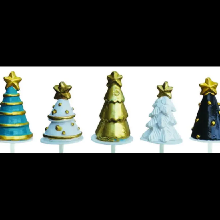 Assortiment Décors Bûche Sapin Or (x50)