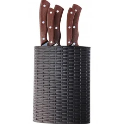 Bloc à Couteaux Tressé + 5 Couteaux Lebrun