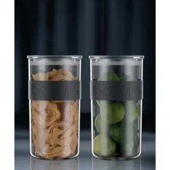 Bocal Plastique 2 L avec Couvercle (x2) PRESSO Bodum
