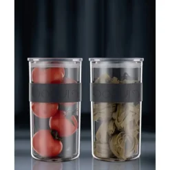 Bocal Plastique 2 L avec Couvercle (x2) PRESSO Bodum