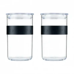 Bocal Plastique 1 L avec Couvercle (x2) PRESSO Bodum