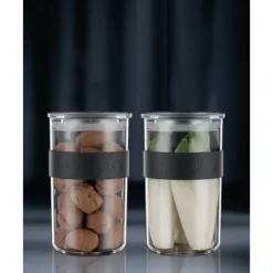 Bocal Plastique 1 L avec Couvercle (x2) PRESSO Bodum