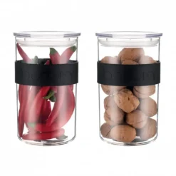Bocal Plastique 1 L avec Couvercle (x2) PRESSO Bodum