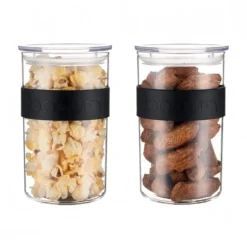 Bocal Plastique 1 L avec Couvercle (x2) PRESSO Bodum