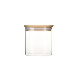 Boîte de Conservation en Verre et Bambou Carré 800 ml Pebbly