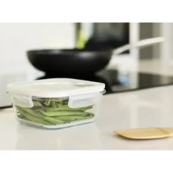 Boîte de Conservation en Verre Carré 800 ml Pebbly