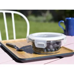 Boîte de Conservation en Verre Rond 400 ml Pebbly