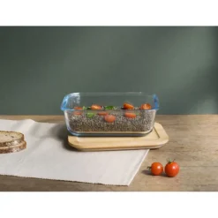 Boîte de Conservation en Verre et Bambou Rectangle 1520 ml Pebbly