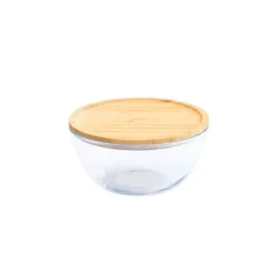 Boîte de Conservation en Verre et Bambou Rond 770 ml Pebbly