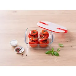 Boîte de Conservation en Verre Carrée 14 x 12 cm 0,35 L Cook & Heat Pyrex