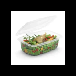 Boîte Plastique avec Couvercle 375 ml 12,3 x 11,4 cm x H 6,6 cm (x50) Ondipack