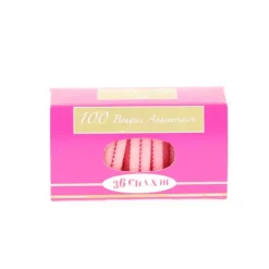 Bougie anniversaire torsadée Rose (x100)