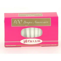 Bougie anniversaire torsadée Blanche (x100)