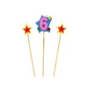 Bougie Chiffre 6 avec 2 bougies étoiles Gatodéco