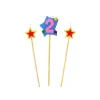 Bougie Chiffre 2 avec 2 bougies étoiles Gatodéco