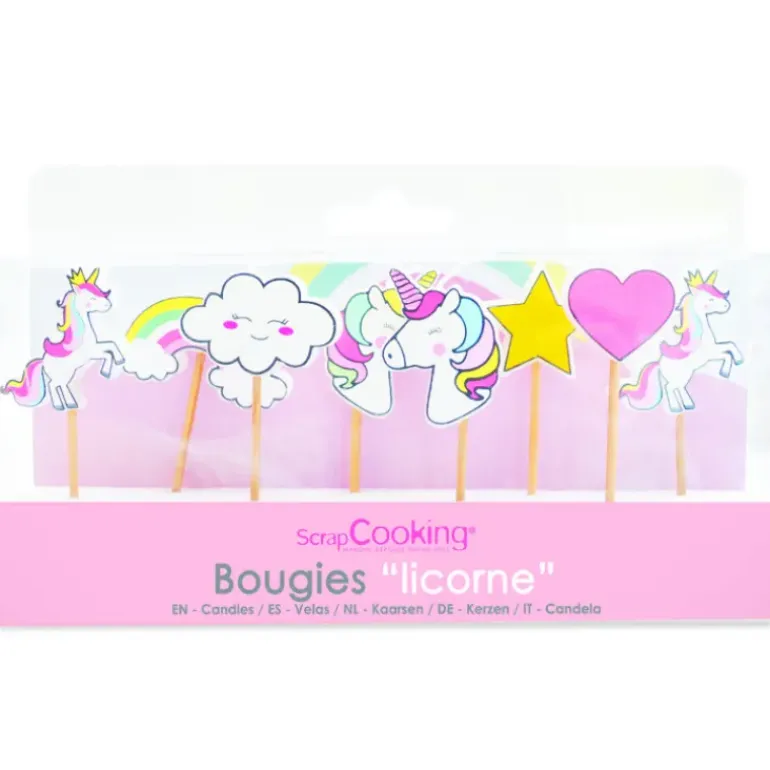 Bougie Licorne 7 cm (x8) Scrapcooking