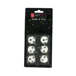 Bougies Ballons de Football (x6) Gatodéco
