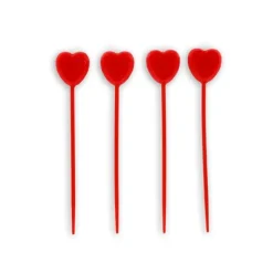 Bougies Coeurs Rouges sur Piques (x4) Gatodéco