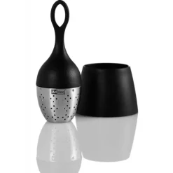 Boule à Thé avec Support Noir Ø 4 cm x H 12,5 cm AdHoc