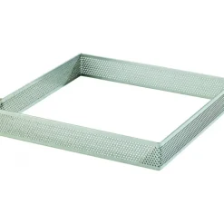 Cadre à Tarte Carré Inox Perforé 7.5 cm H.2 cm