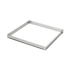 Cadre à Tarte Carré Inox Perforé 16 cm H.2 cm