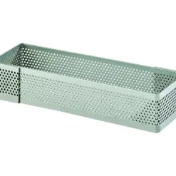 Cadre à Tarte Rectangle Inox Perforé 20x7 cm H.2 cm