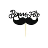 Cake Topper Bonne Fête Moustache sur Pic (x30) Patisdécor