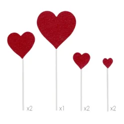 Cake Topper Cœurs Rouges (x7) Patisdécor