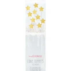 Cake Topper long 20 cm étoile doré (x10) ScrapCooking