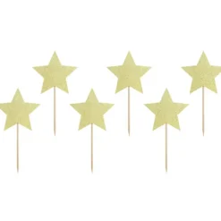 Cake Toppers Étoiles Or (x6) PartyDeco