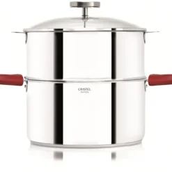 Casserole et Cuit Vapeur Inox Ø 20 cm Anses Mutine Framboise Biome Cristel