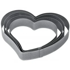 Cercle à Entremets Coeur Inox Micro-perforé 22,5 x 21 cm x H 3,5 cm Pavoni