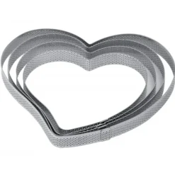 Cercle à Tarte Coeur Inox Micro-perforé 18 x 17 cm x H 2 cm Pavoni