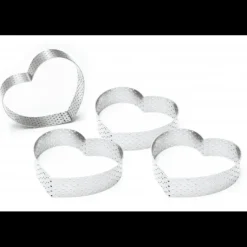 Cercles à Tarte Individuels Perforés Cœur 7,5 x 8 cm (x4) Scrapcooking