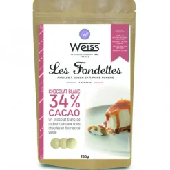 Chocolat Blanc 34% Fondettes 250g Weiss