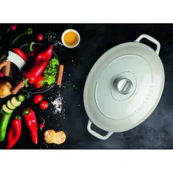 Cocotte en Fonte Ovale 29 cm Macadamia Chasseur