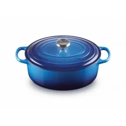 Cocotte en fonte Ovale 31 cm Azur Le Creuset Signature