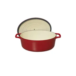 Cocotte en Fonte Ovale 25 cm Rouge Chasseur