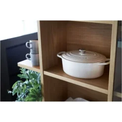 Cocotte en fonte Ovale 29 cm Meringue Signature Le Creuset