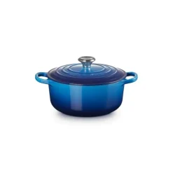 Cocotte en Fonte Ronde 20 cm Azur Le Creuset Signature