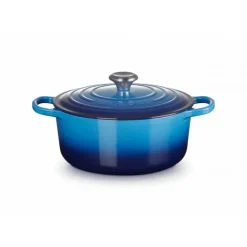 Cocotte en fonte Ronde 24 cm Azur Le Creuset Signature
