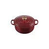 Cocotte en Fonte Ronde 20 cm Garnet Bouton Doré Le Creuset Signature