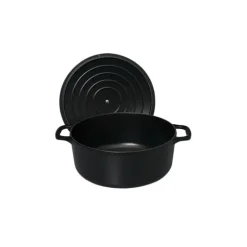 Cocotte en Fonte Ronde 32 cm Noir Mat Chasseur