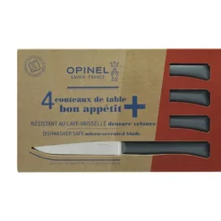 Coffret 4 Couteaux de Table Anthracite Microdenté Bon Appétit + Opinel