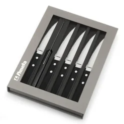 Coffret 6 Couteaux Steak Pizza Noir 21,5 cm Amefa