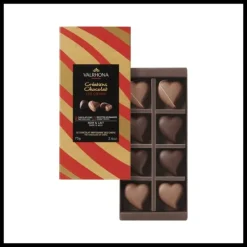 Coffret 8 Cœurs Fourrés Chocolat Noir et Lait 75 g Valrhona