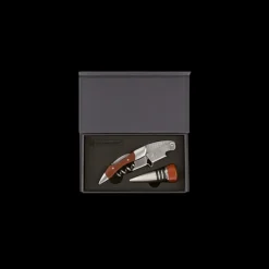 Coffret Sommelier Double Levier en Bois et Bouchon Le Creuset